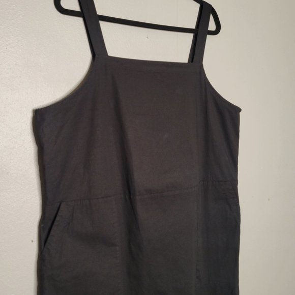 Eileen Fisher Women's XL Black Organic Cotton Tank Apron Dress Side Zip closure - Picture 6 of 10